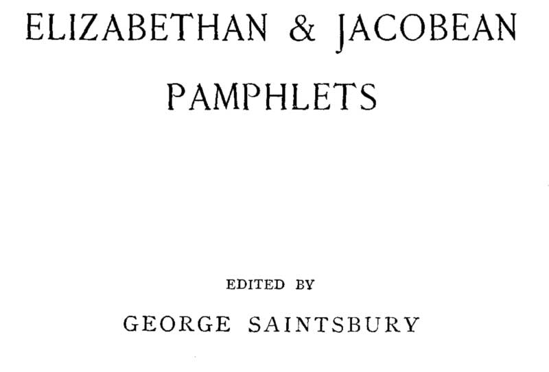 Elizabethan ve Jacobean Broşürler