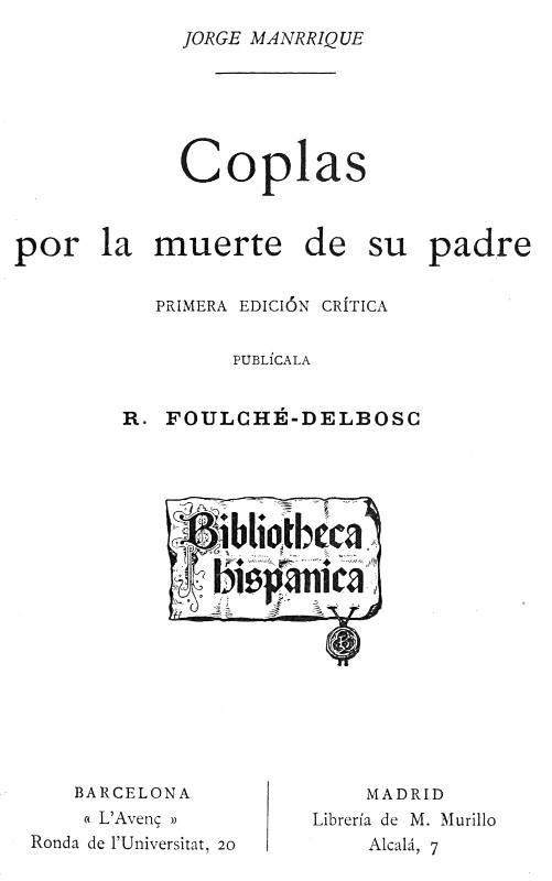 Coplas por la muerte de su padre Coplas por la muerte de su padre