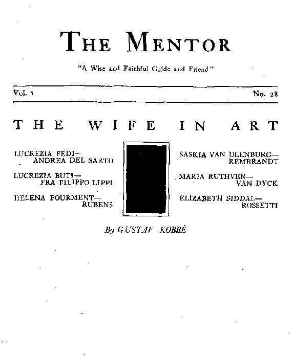 The Mentor: The Wife in Art, Vol. 1, Num. 28, Serial No. 28 The Mentor: The Wife in Art, Vol. 1, Num. 28, Serial No. 28