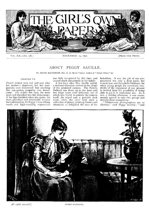 The Girl's Own Paper, Vol. XX, No. 986, November 19, 1898 The Girl's Own Paper, Vol. XX, No. 986, November 19, 1898