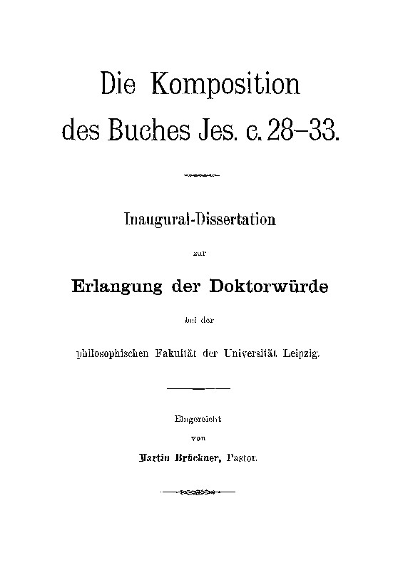 Die Komposition des Buches Jes. c. 28-33. Die Komposition des Buches Jes. c. 28-33.