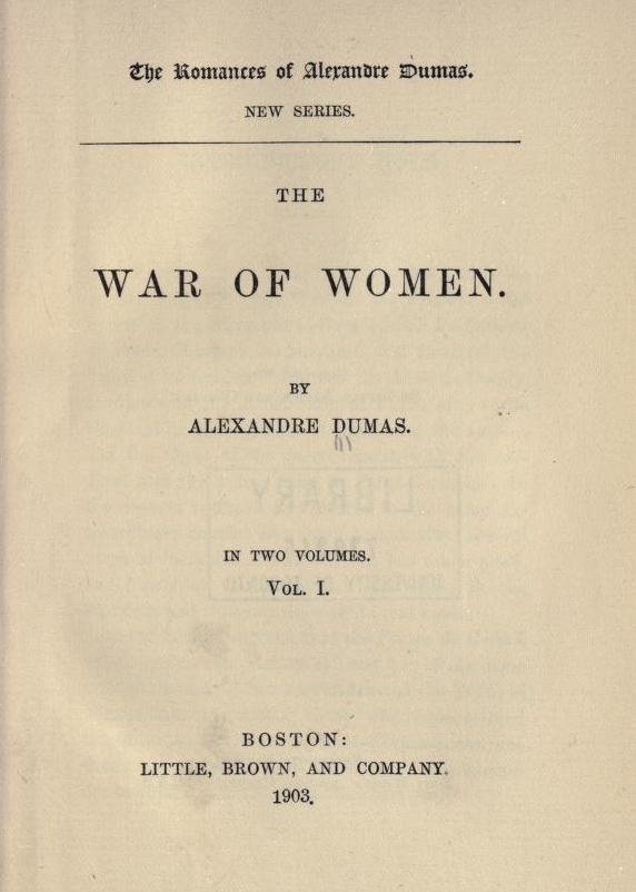 The War of Women, Volume 1 The War of Women, Volume 1