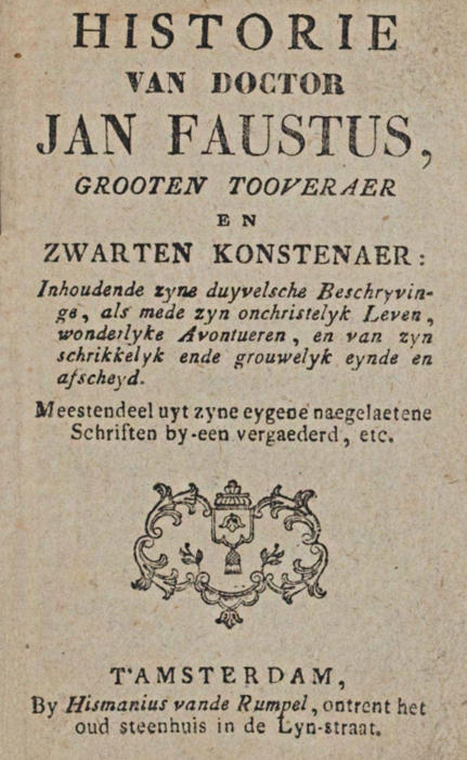 Historie van Doctor Jan Faustus, grooten tooveraer en zwarten konstenaer
