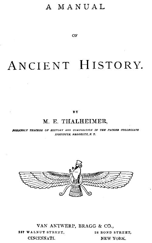 A Manual of Ancient History A Manual of Ancient History