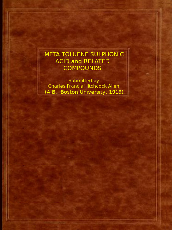 Meta Toluene Sulphonic Acid and Related Compounds Meta Toluene Sulphonic Acid and Related Compounds