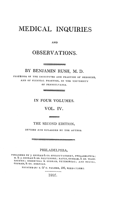 Medical Inquiries and Observations, Vol. 4 The Second Edition, Revised and Enlarged by the Author Medical Inquiries and Observations, Vol. 4 The Second Edition, Revised and Enlarged by the Author