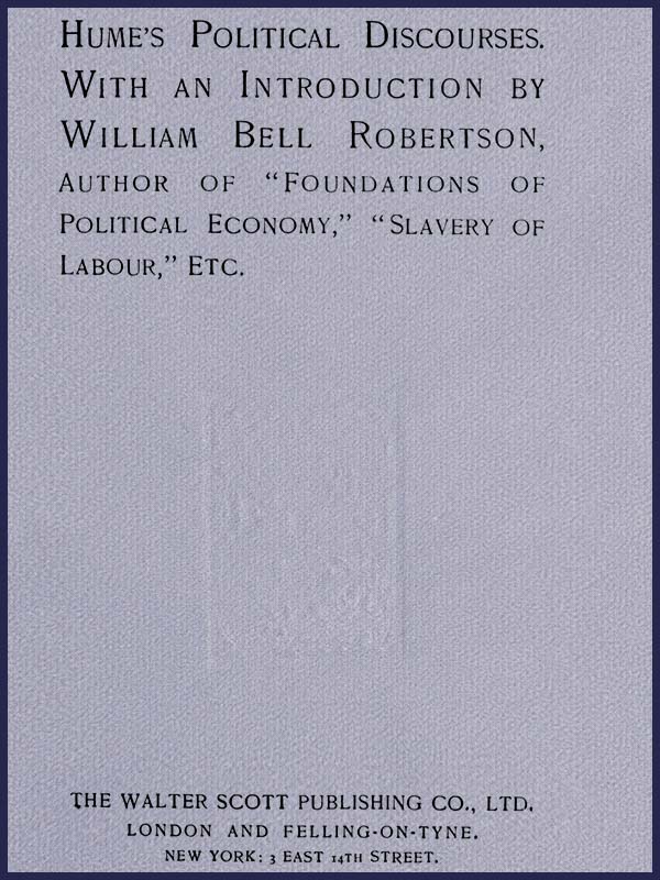 Hume's Political Discourses Hume's Political Discourses
