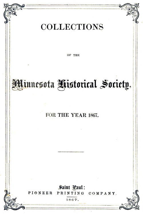 Collections of the Minnesota Historical Society for the Year 1867