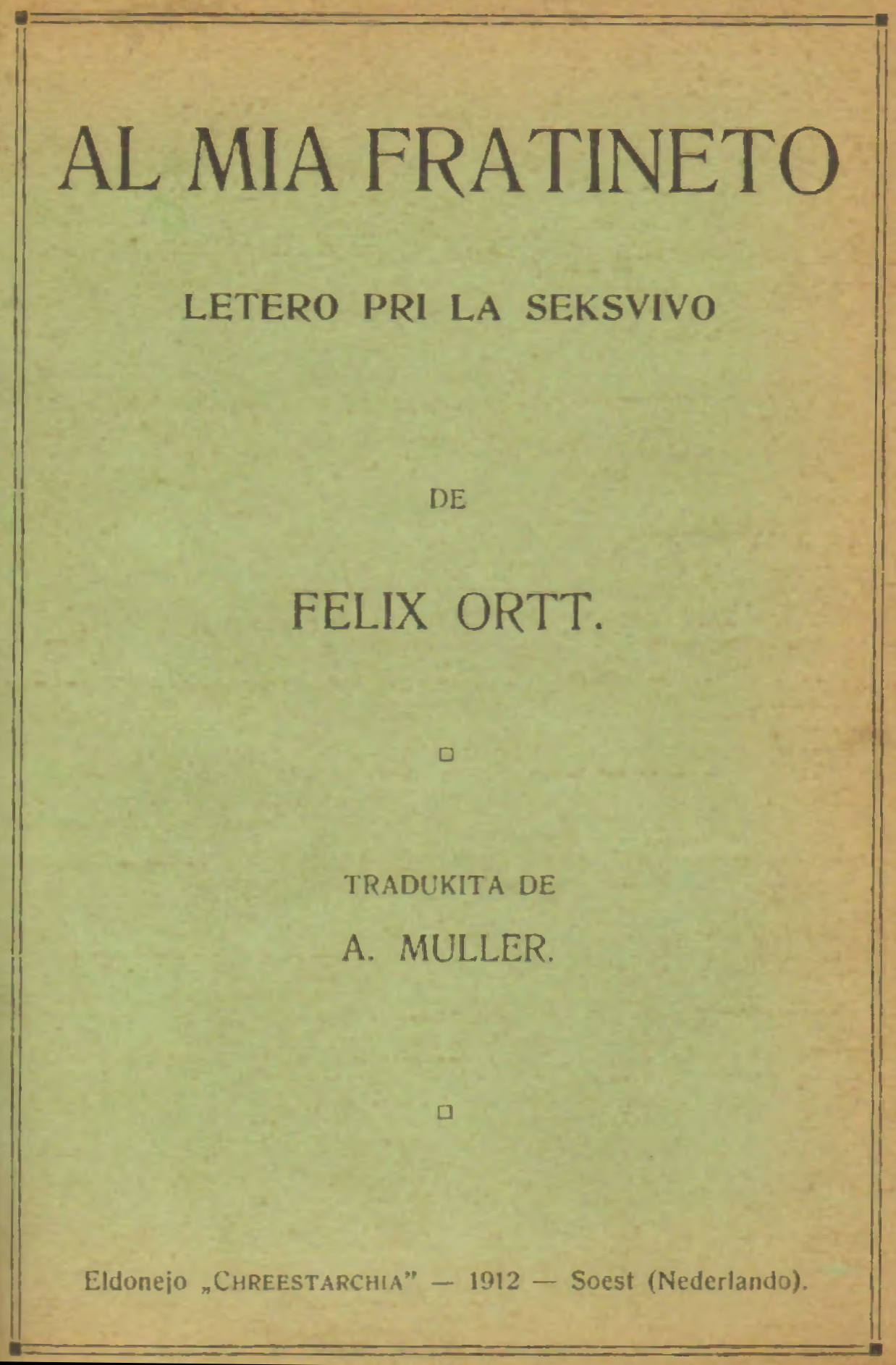 Al mia fratineto: Letero pri la seksvivo