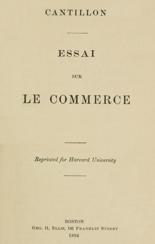 Essai sur le commerce Essai sur le commerce