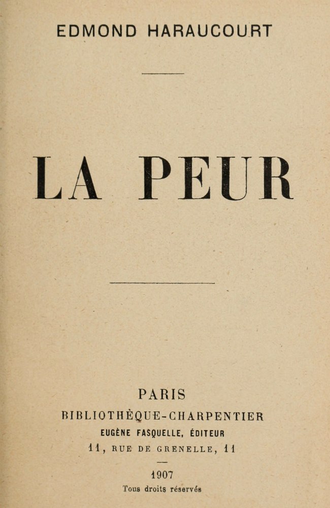 La peur La peur