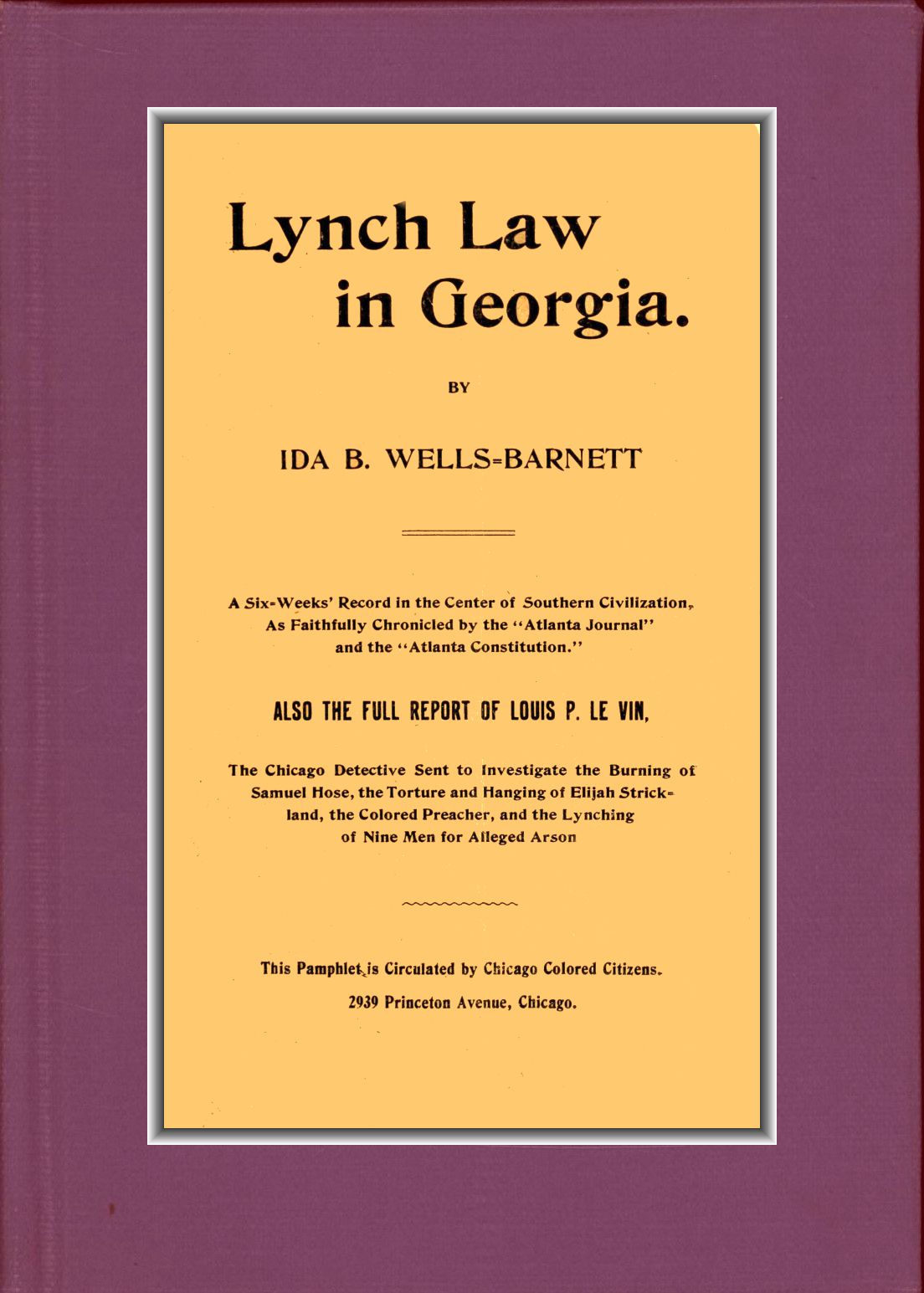 Lynch Law in Georgia Lynch Law in Georgia