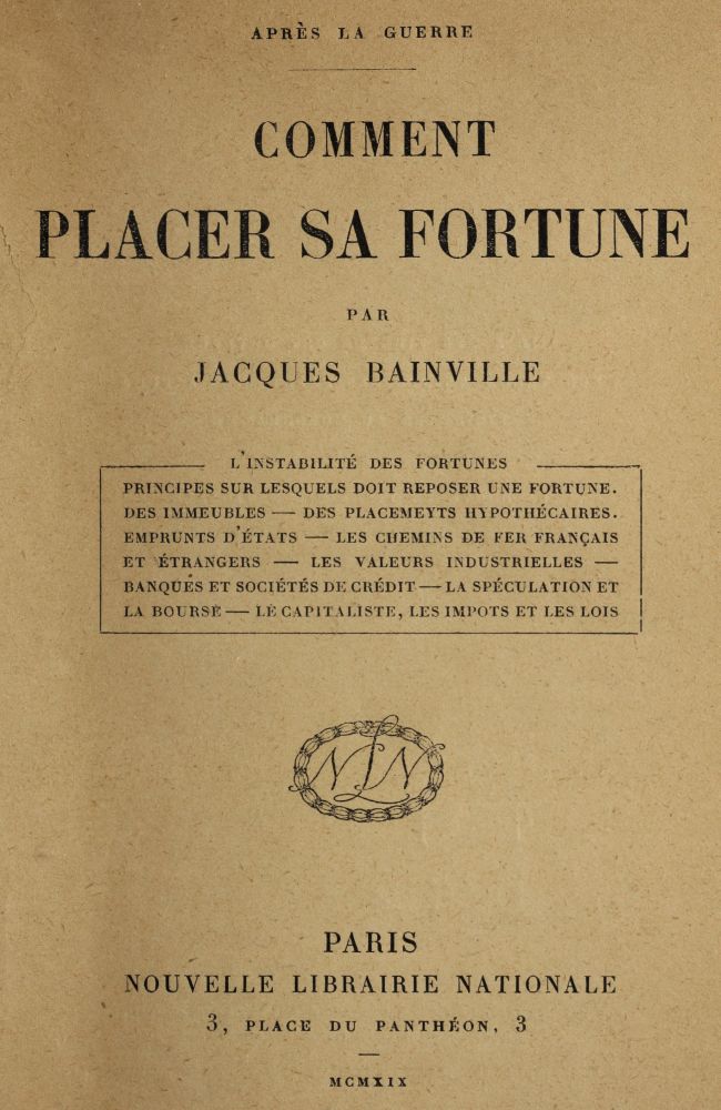 Comment placer sa fortune Comment placer sa fortune