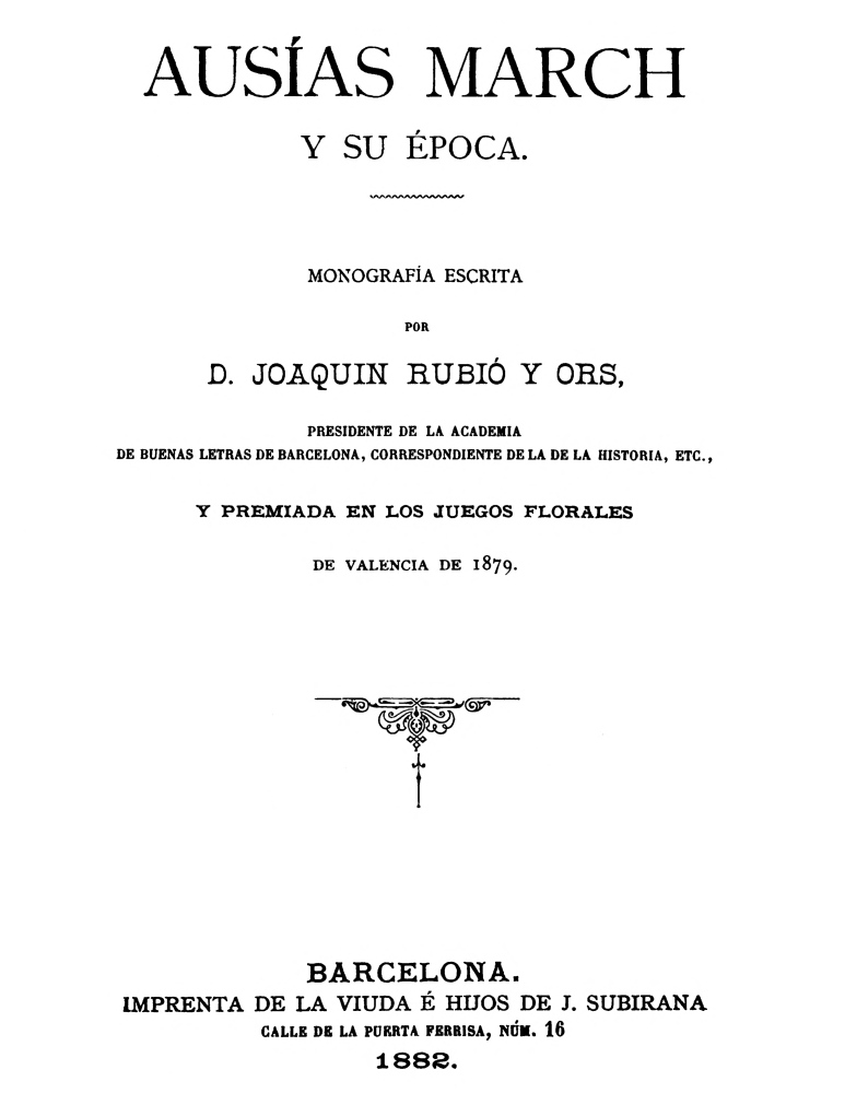 Ausías March y su época