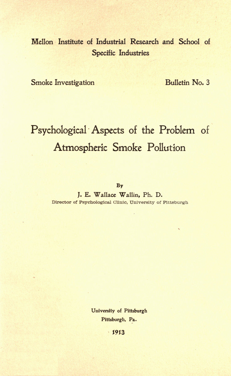 Psychological Aspects of the Problem of Atmospheric Smoke Pollution Psychological Aspects of the Problem of Atmospheric Smoke Pollution