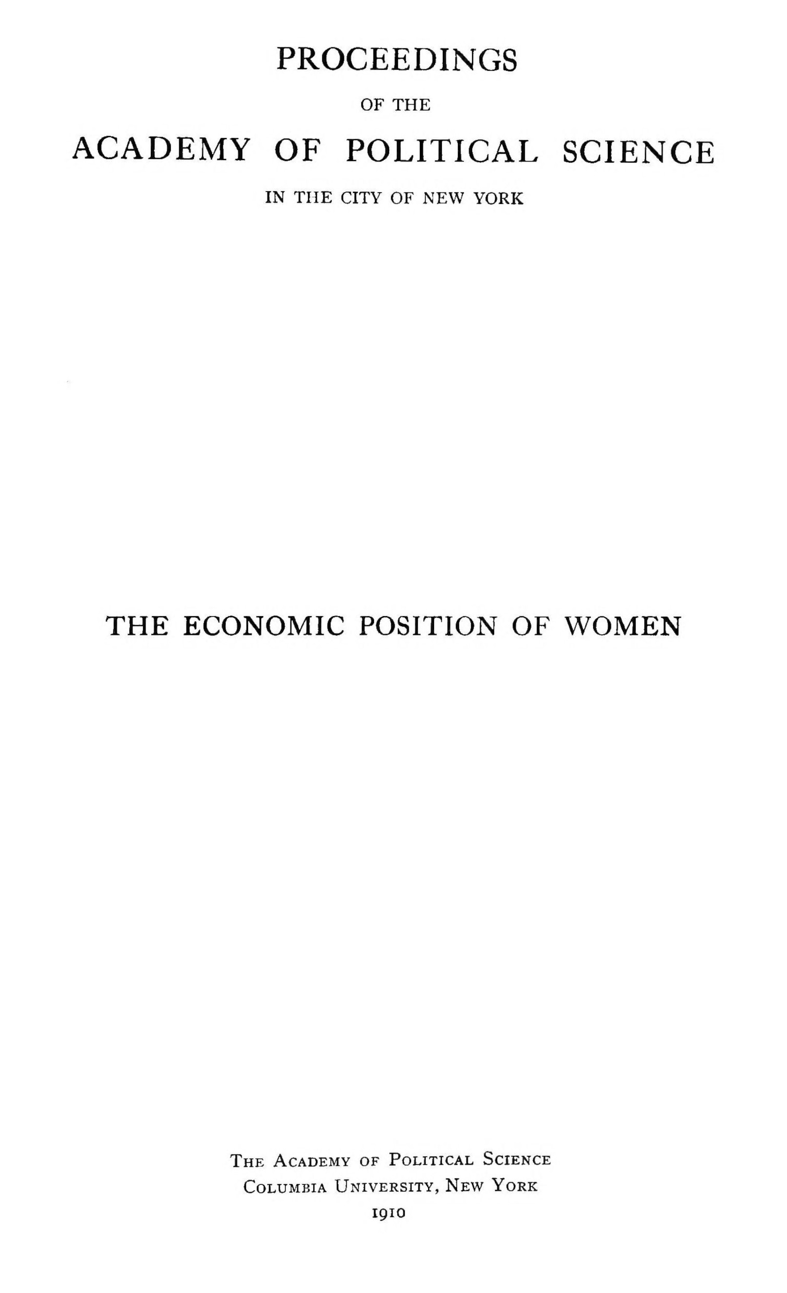 The economic position of women The economic position of women