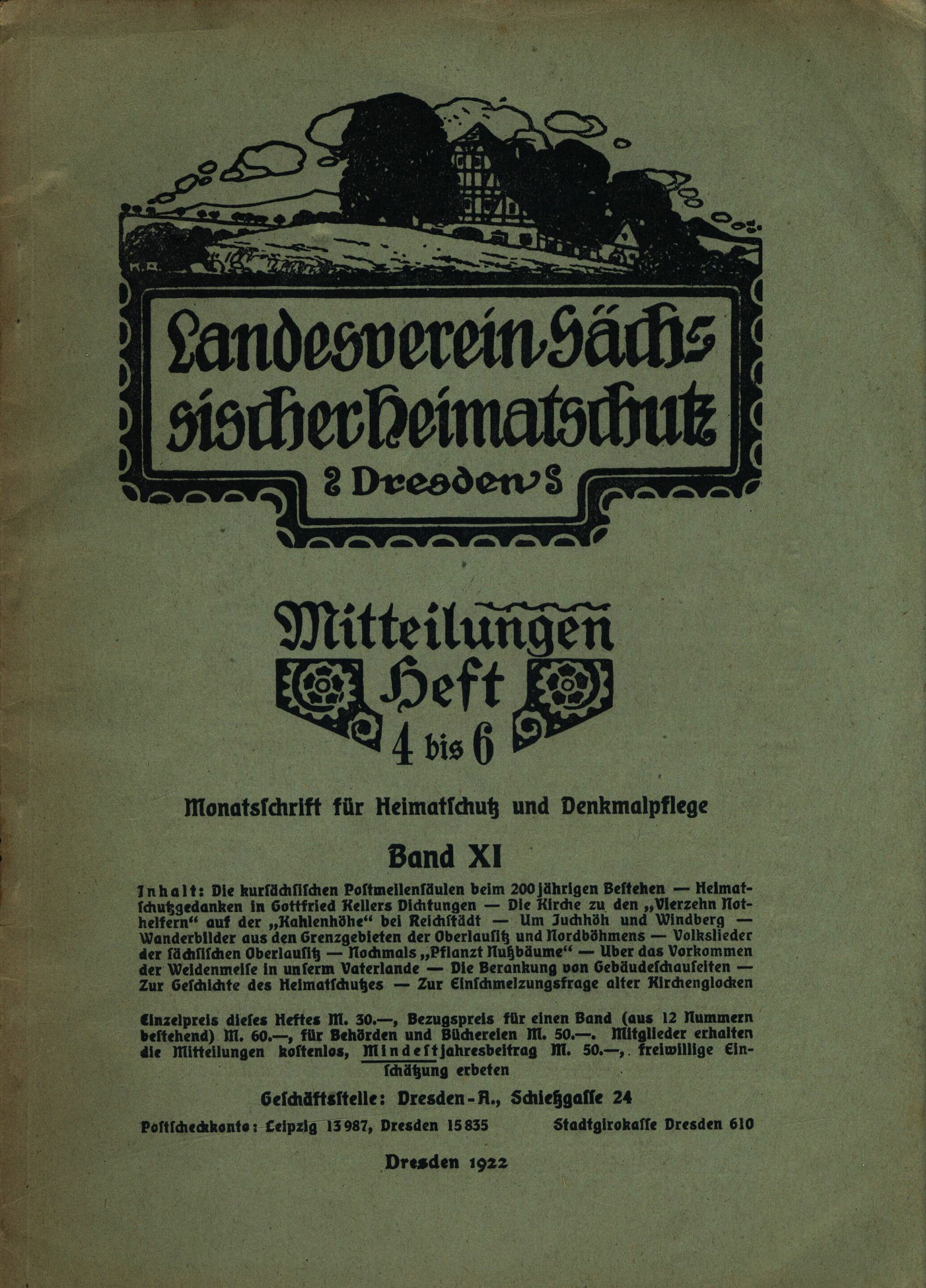 Landesverein Sächsischer Heimatschutz — Mitteilungen Band XI, Heft 4-6