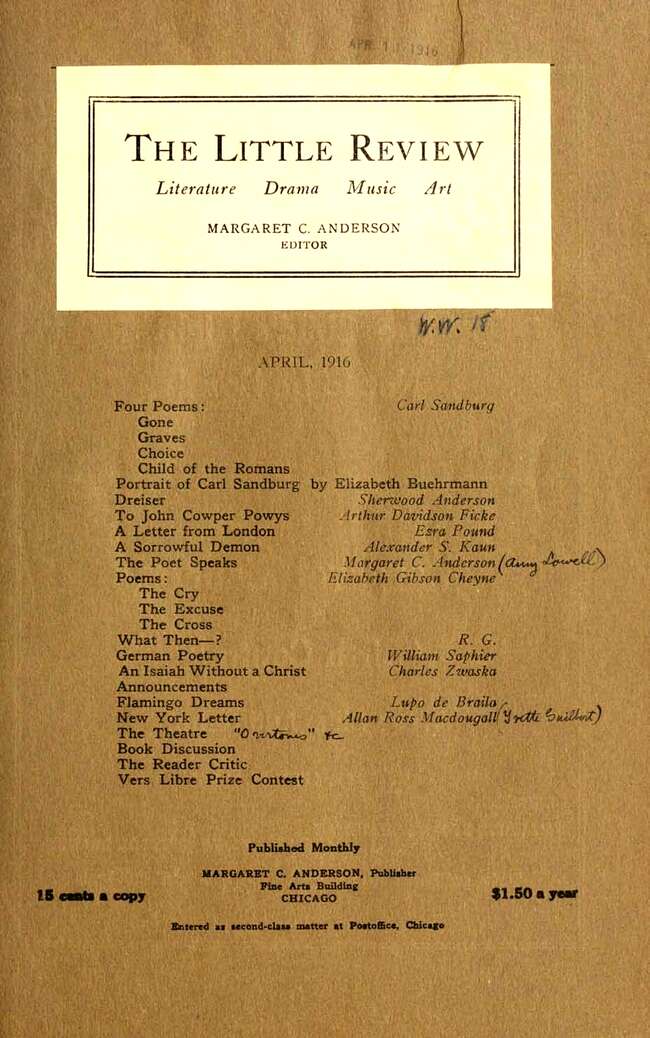 The Little Review, April 1916 (Vol. 3, No. 2) The Little Review, April 1916 (Vol. 3, No. 2)