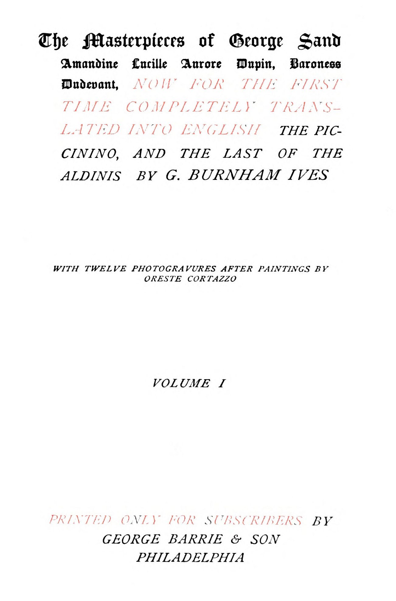 The Piccinino, Volume 1 (of 2)