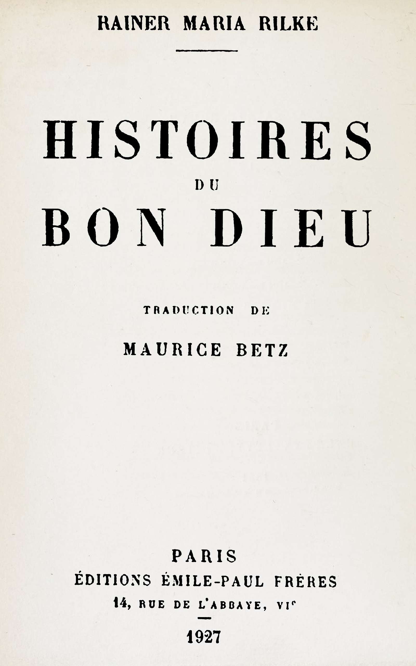 Histoires du bon Dieu